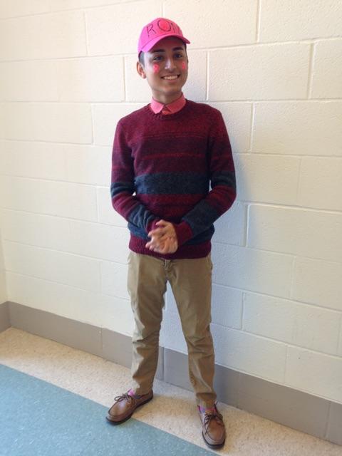 Senior Ronald Saenz rocking a nice sweater and Sperries