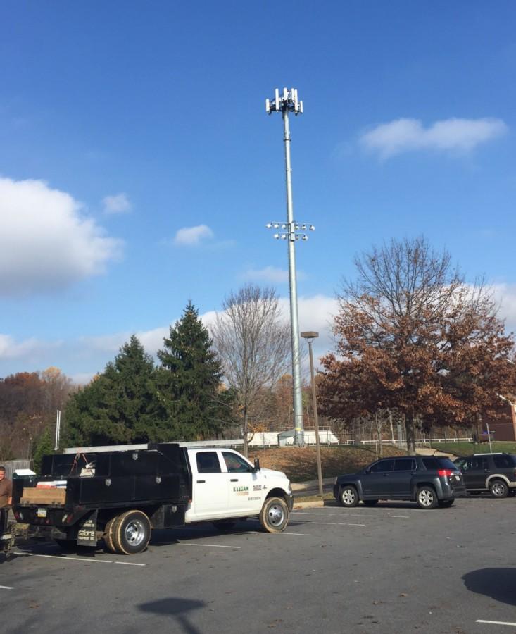 The current cell phone tower on Watkins Mill High School property