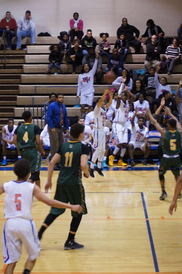 sophomore Jamie Castillo shooting the wide open three  