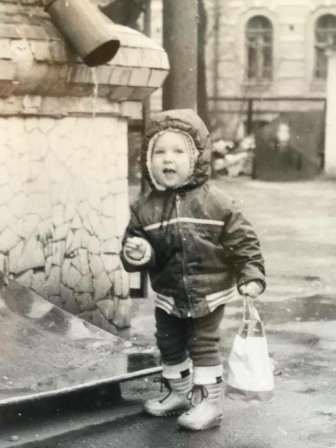 English teacher Sonya Shpilyuk, as a toddler in Ukraine shortly after the Chernobyl nuclear disaster.