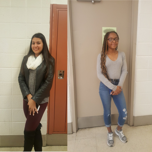 Juniors Gabriella Maya y Brianna Knight viajan a la Escuela Secundaria Gaithersburg cada día para participar en el programa de cosmetología