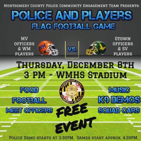 Police officers join players in free football game against Seneca Valley today