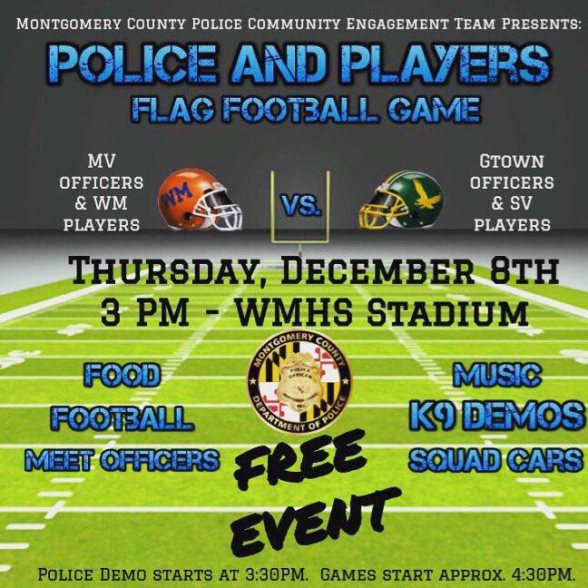 Policía + oficiales + unirse + jugadores + en + gratis + fútbol + juego + contra + Seneca + Valley + hoy