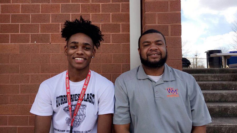 Junior Terrance Williams with his step-father and basketball coach Corey Robinson.