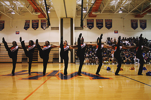 Poms performing during Mill Madness. 