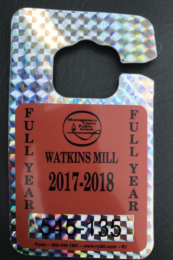 2017-2018 parking permit pass. 