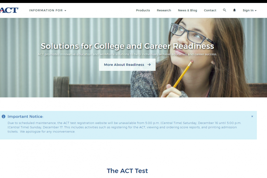 Homepage of ACT.