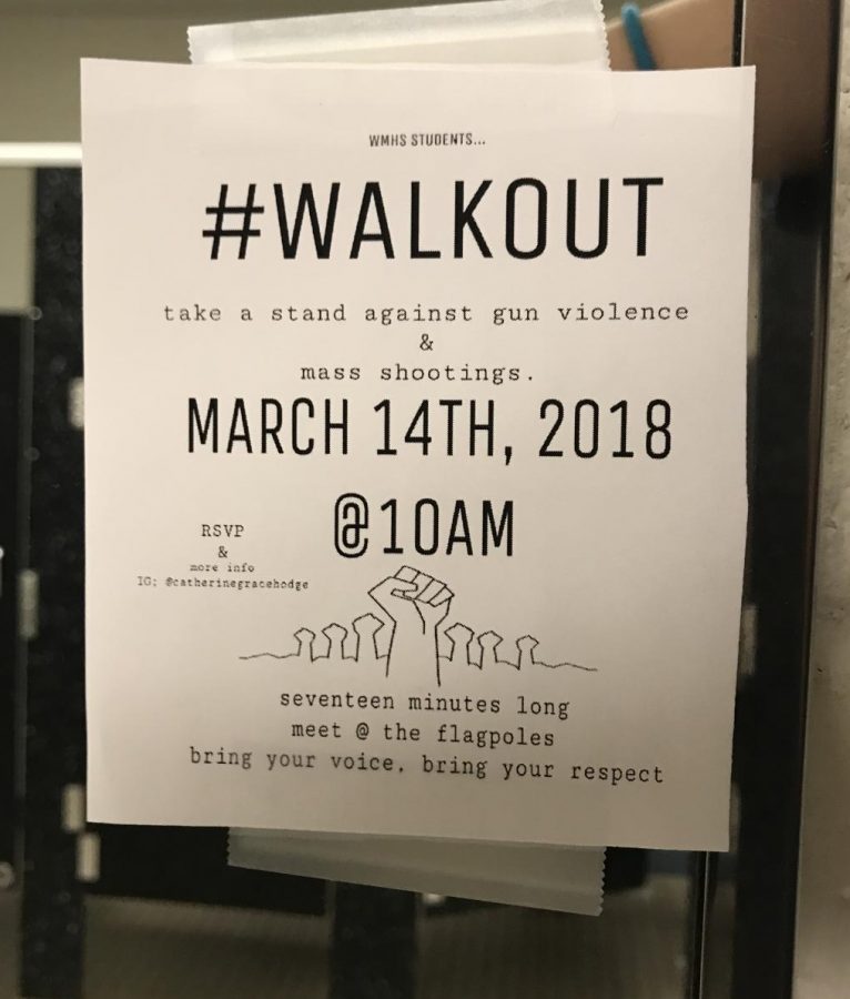 Flyer for protest placed on bathroom mirror. 

The Current is not endorsing this protest. The flyer is pictured exclusively because it is a student-made element of the story.  