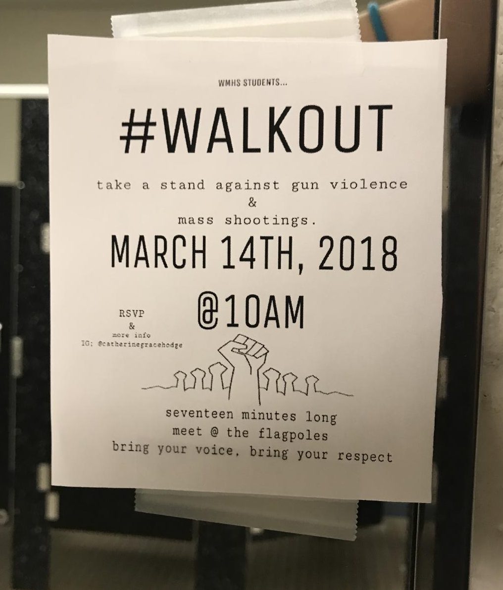 Flyer for protest placed on bathroom mirror.
The Current is not endorsing this protest. The flyer is pictured exclusively because it is a student-made element of the story.