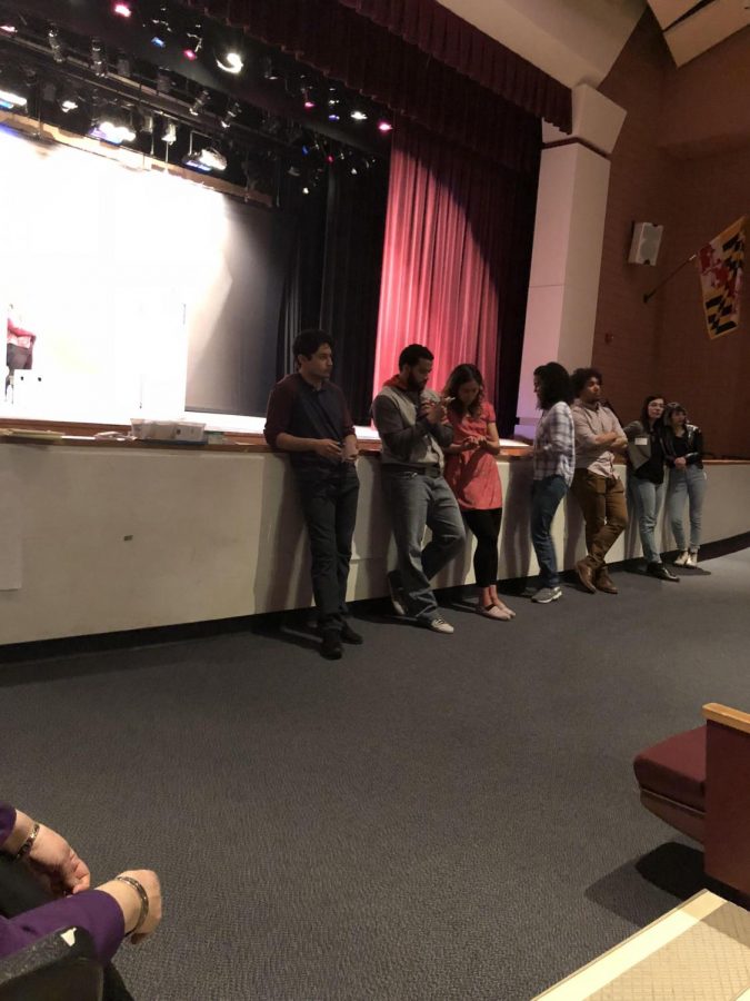 The cast of Oyeme! the beautiful answers questions from students after the show