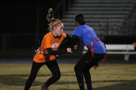 Girls reverse roles in annual Powder Puff football game