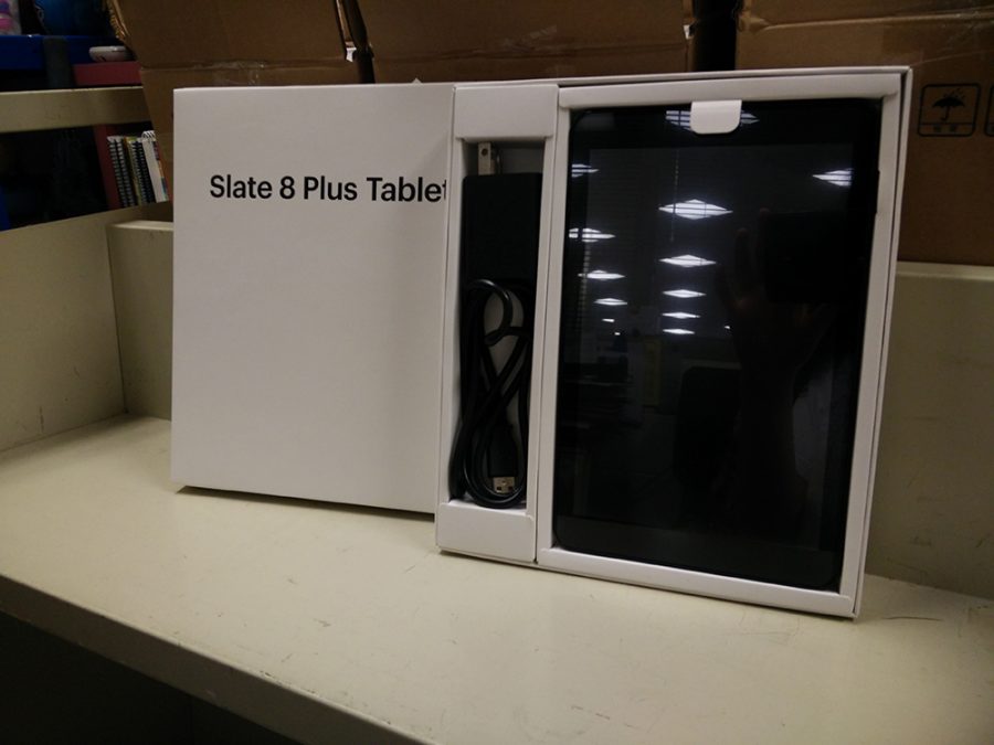 Students who qualify will receive the Slate 8 Plus Tablet with free internet until they graduate.