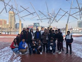 Wolverine Time participants at the Baltimore Science Center. The program runs after school for ESOL students. 