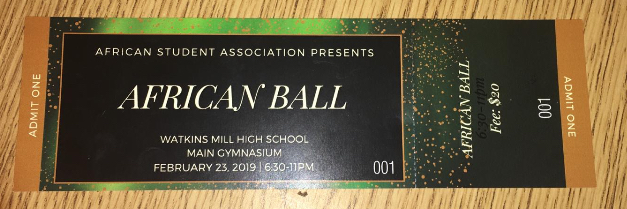 The Watkins Mill High School annual African Ball will be held February 23 at 6:30 p.m. in the main gymnasium.