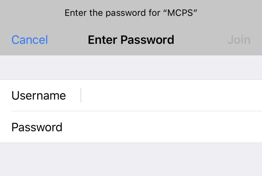 El nuevo sistema wifi de las Escuelas Públicas del Condado de Montgomery requiere que todos inicien sesión con su nombre de usuario y contraseña de la escuela.