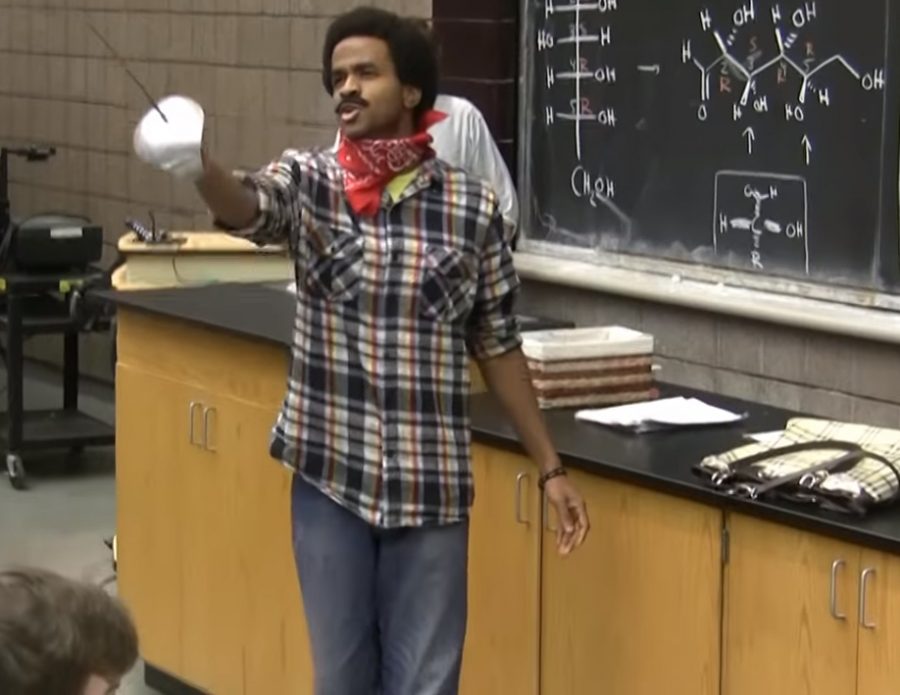 Science teacher Jerel Merril as a thief in his YouTube prank when he was a student at the University of Michigan.