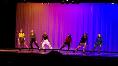 A group of students open the 2020 MCPS theatre festival with a dance performance.