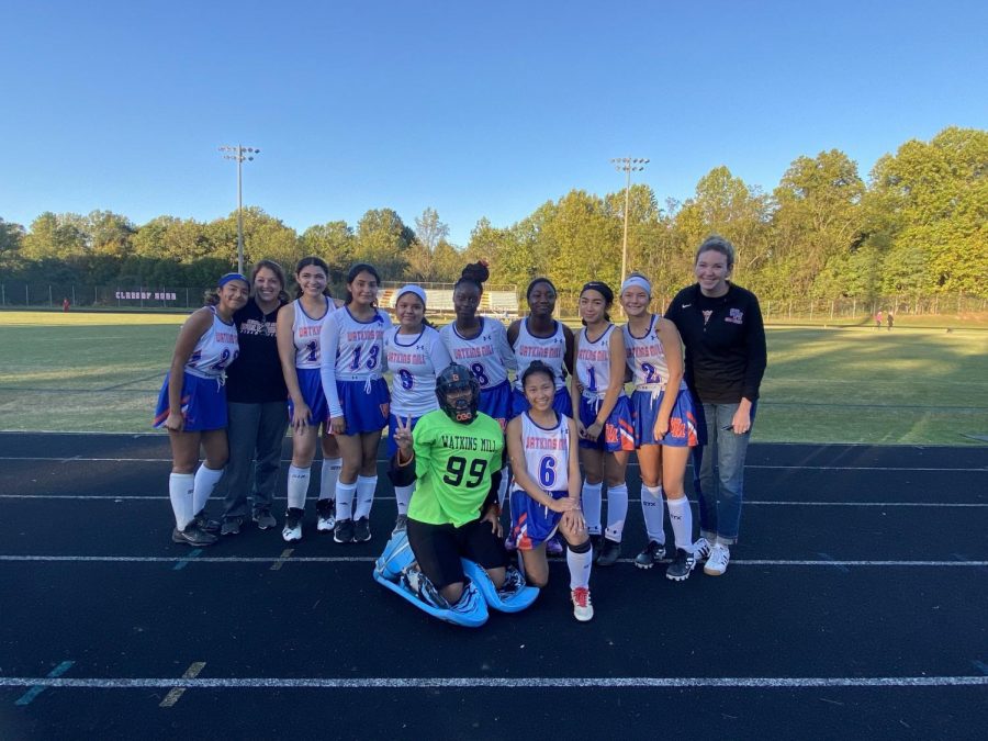 Field Hockey seniors gathered togther right before their senior night game against Wheaton High School