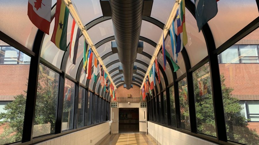 The skybridge is home to flags from many countries. While Palestine is not officially recognized as a country, its flag will soon fly there as well.