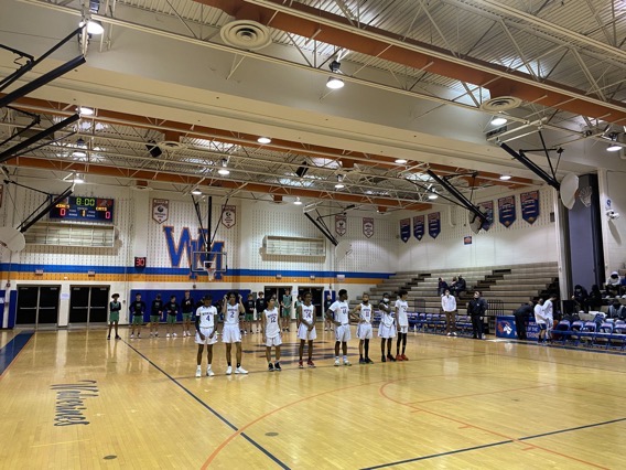 JV Boys Basketball team getting ready for their game against Walter Johnson Wildcats.