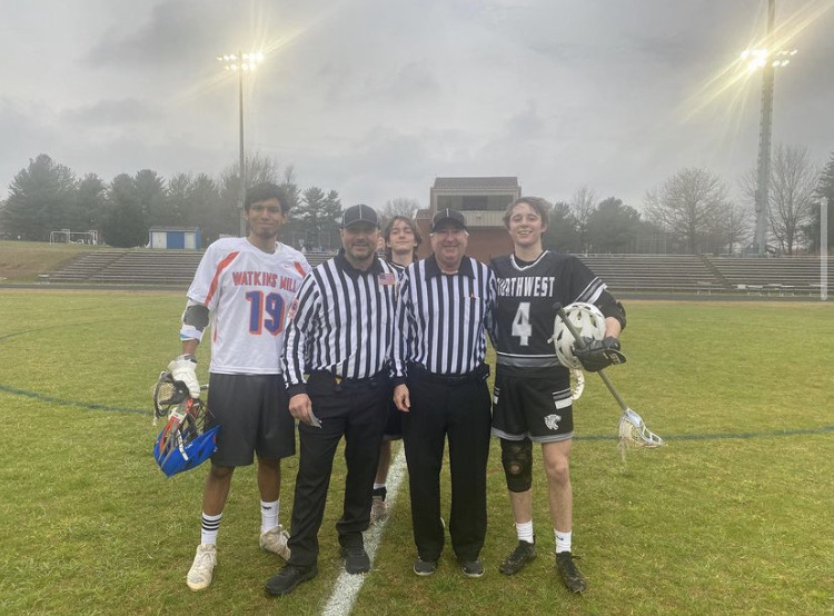 Watkins Mill and Northwest captains thank officials during Officials Week. 