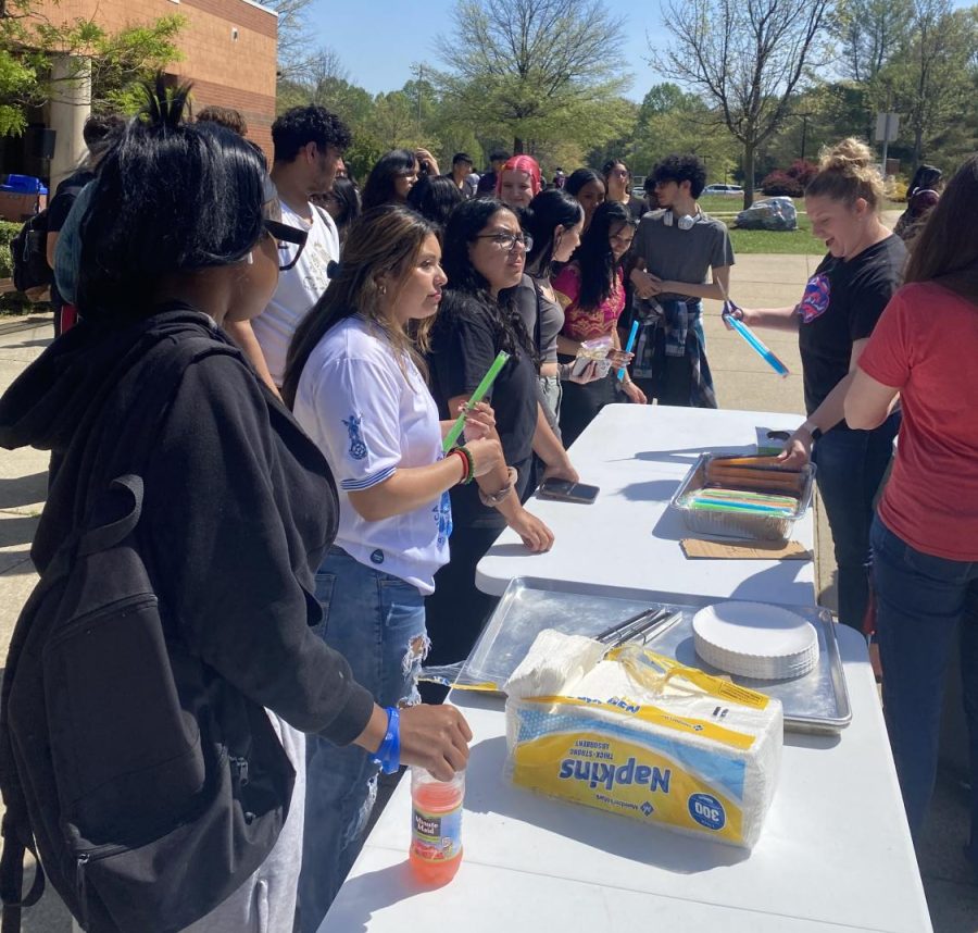 Student Government Association (SGA) hosted International Night activities near the flagpole area during lunch.