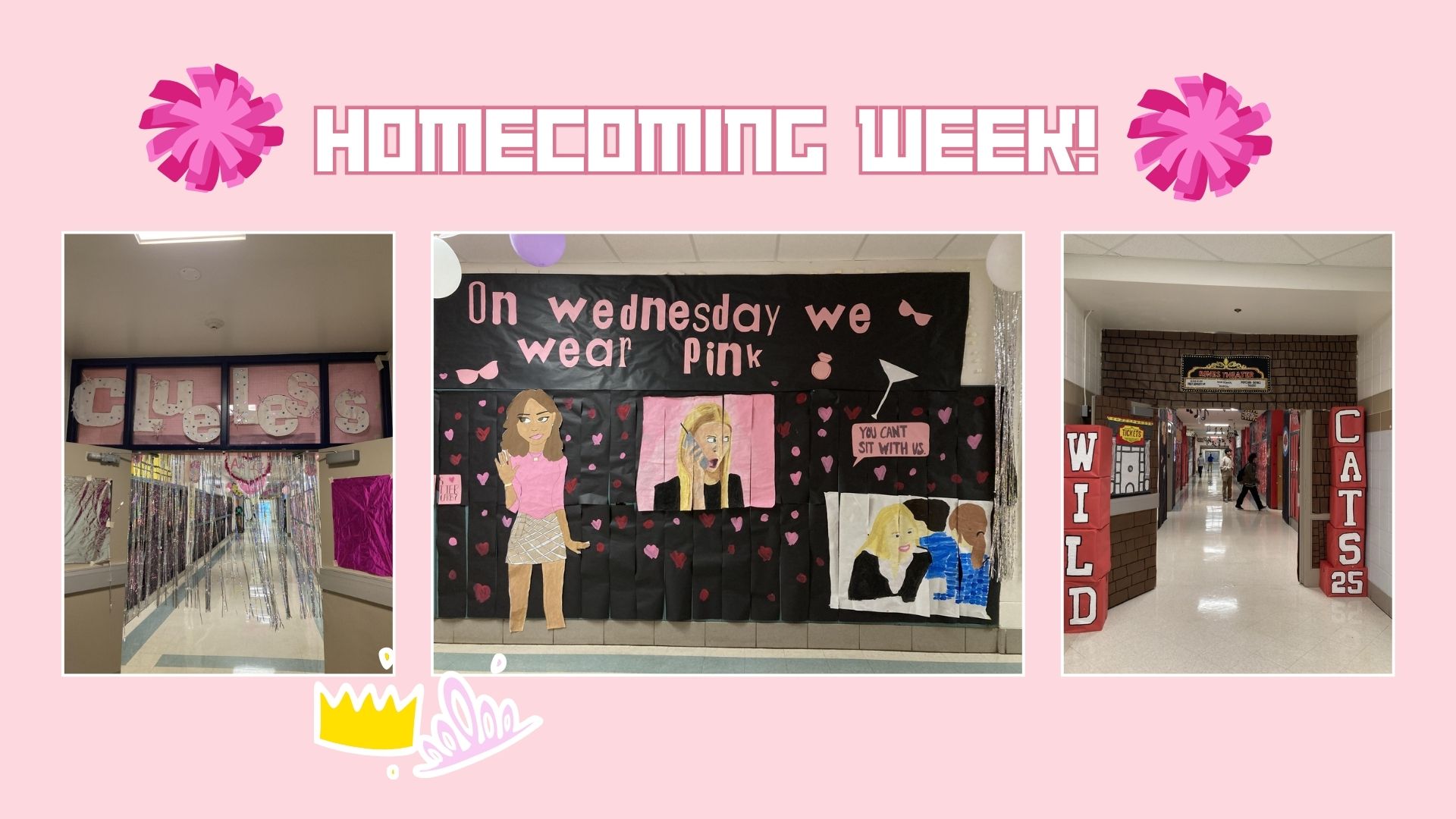 Homecoming decorations done by grade levels for the competition of best decorated halls. 